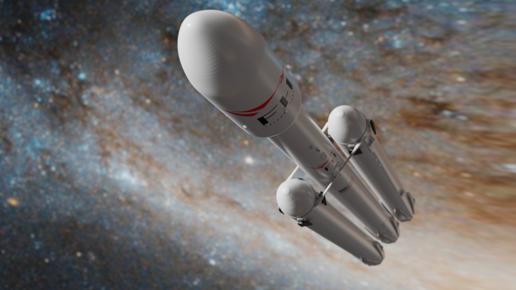 SpaceX Falcon Heavy (Textured 3D Model) preview image 1